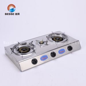 Штедњак на троструки горионик са штедњаком на плин од нерђајућег челика